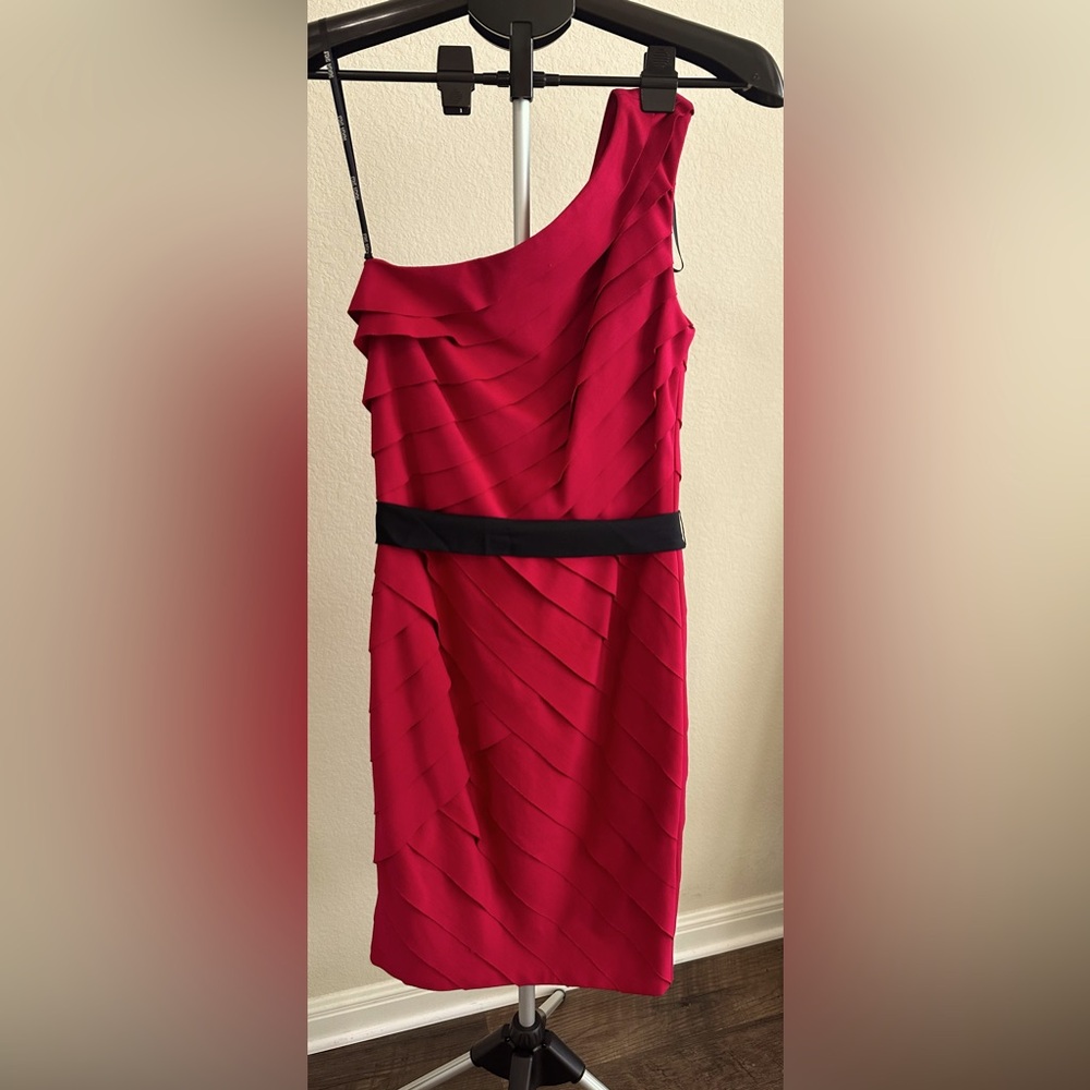 Gorgeous rich berry colored one strap dress